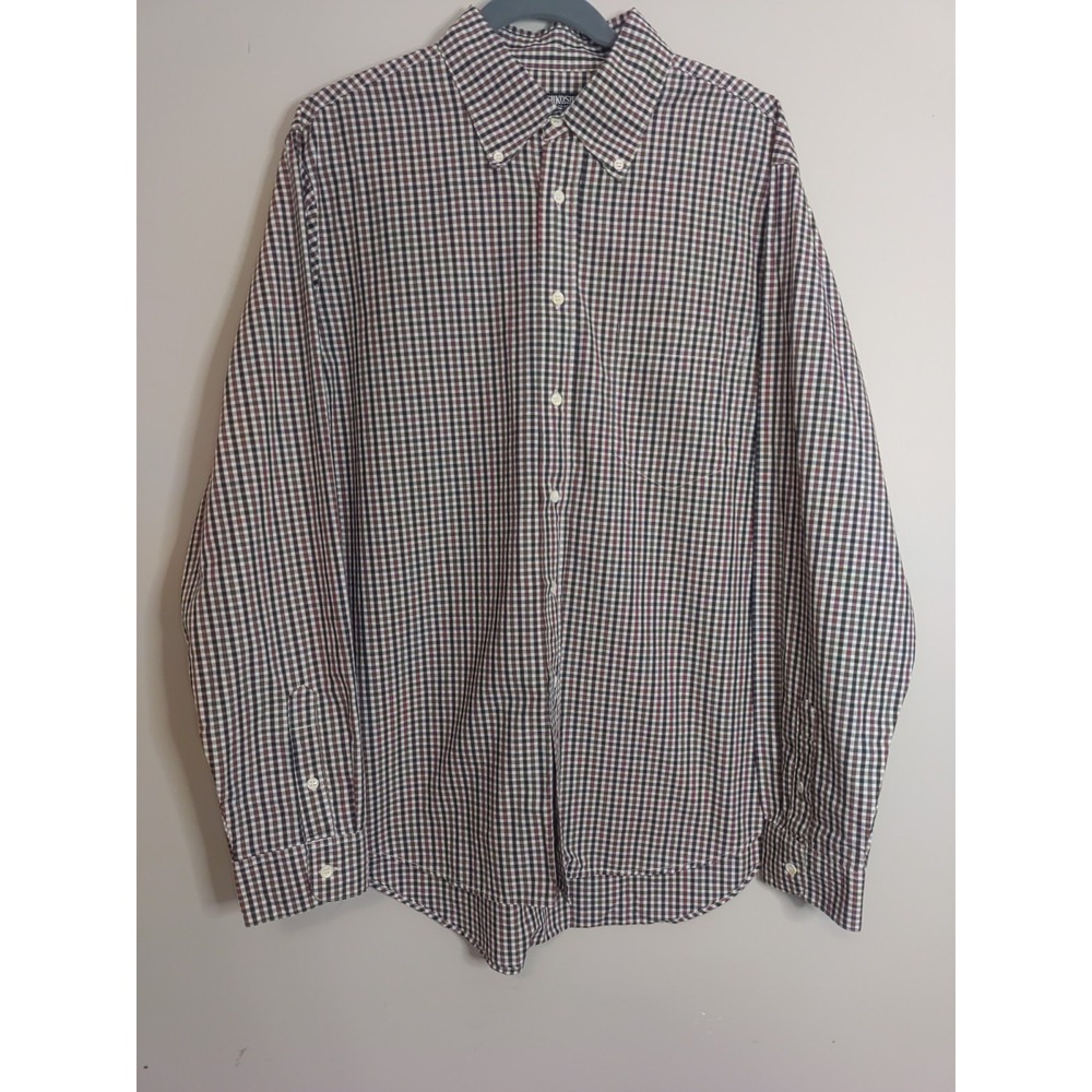 oshkosh‎ Men Blue Merlot Red Check Cotton Long sleeve Shirt Size L